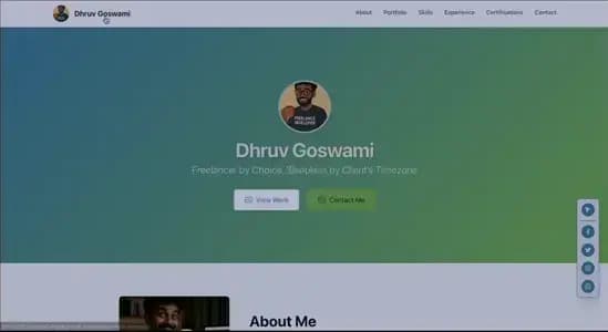 Freelancer Portfolio Static Preview