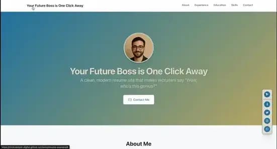 Professional Resume Static Preview