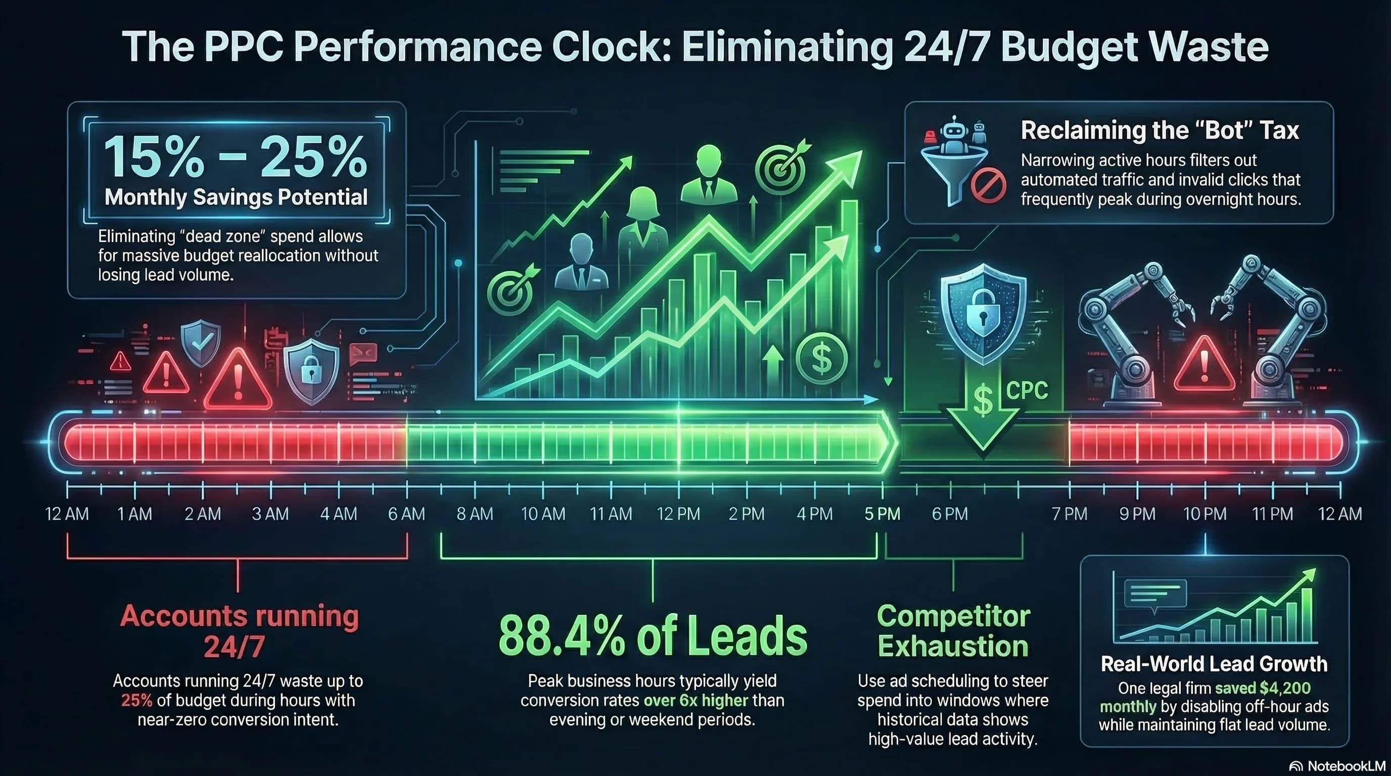 The 24/7 Burn: Why Your Always-On Google Ads Strategy Is Leaking 20% of Your Budget