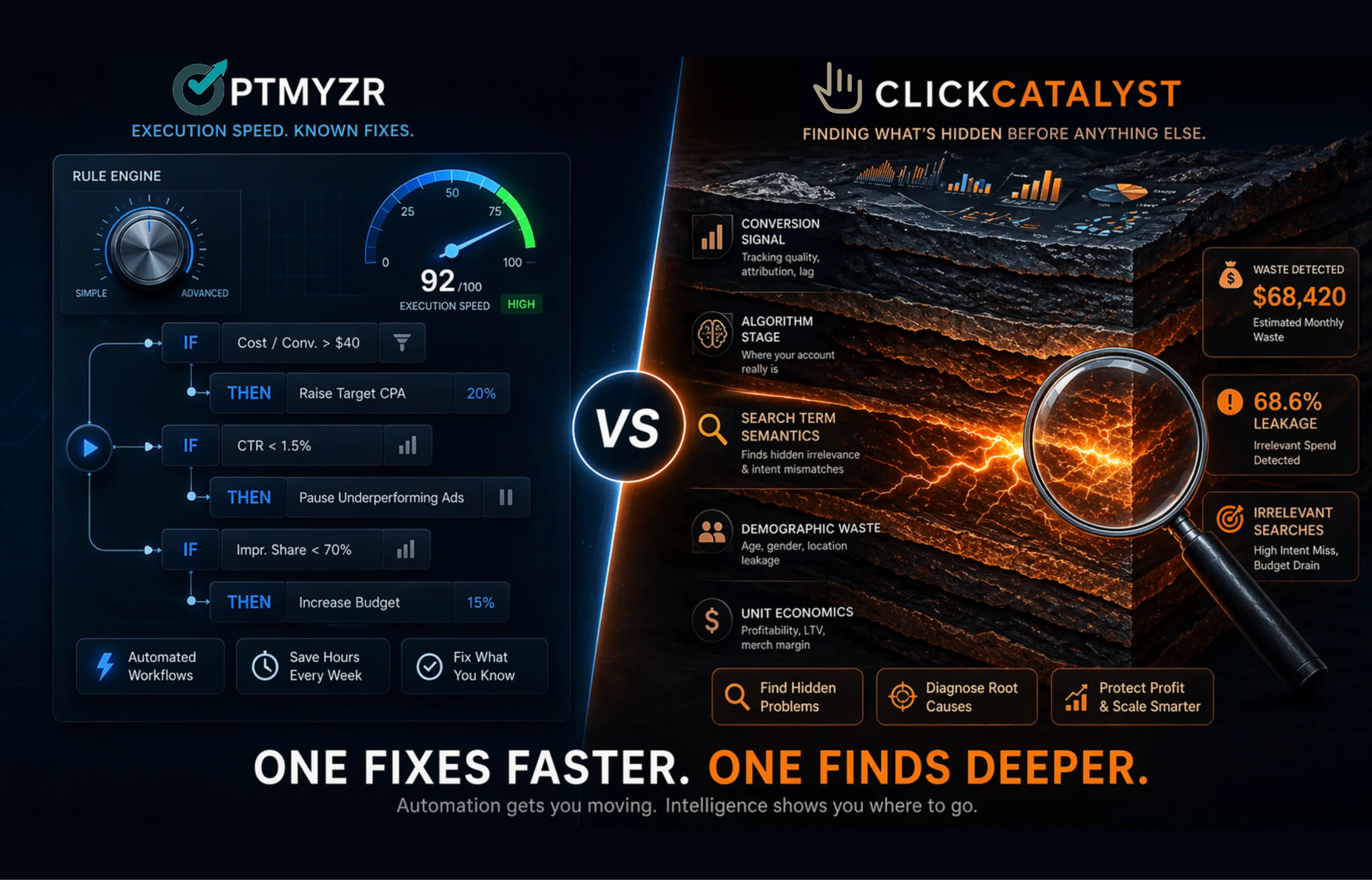 ClickCatalyst vs Optmyzr: Which Google Ads Tool Actually Tells You What's Wrong?